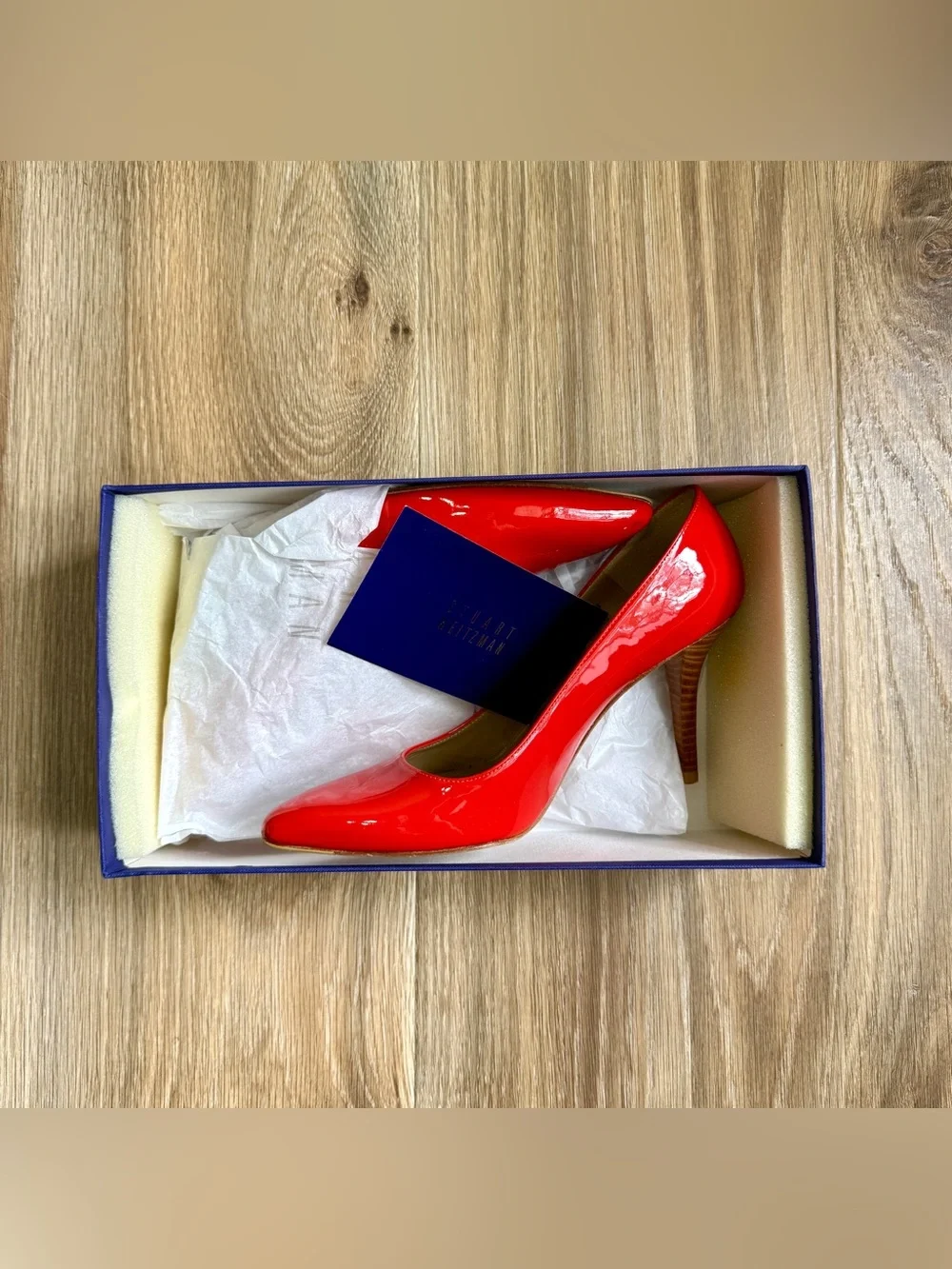 Stuart Weitzman Power Pimento Neon Patent Leather Pumps Size 6M